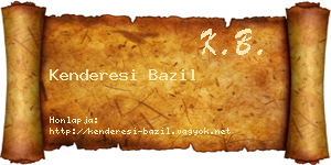 Kenderesi Bazil névjegykártya